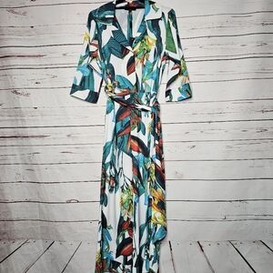 Beulah Tropical Wide Leg Jumpsuit